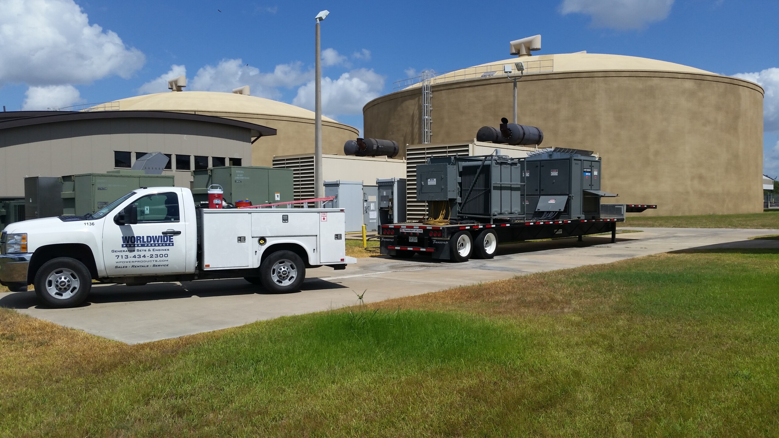 Service load bank with transformer at water plant