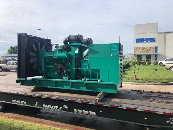 Generator on truck ready for delivery
