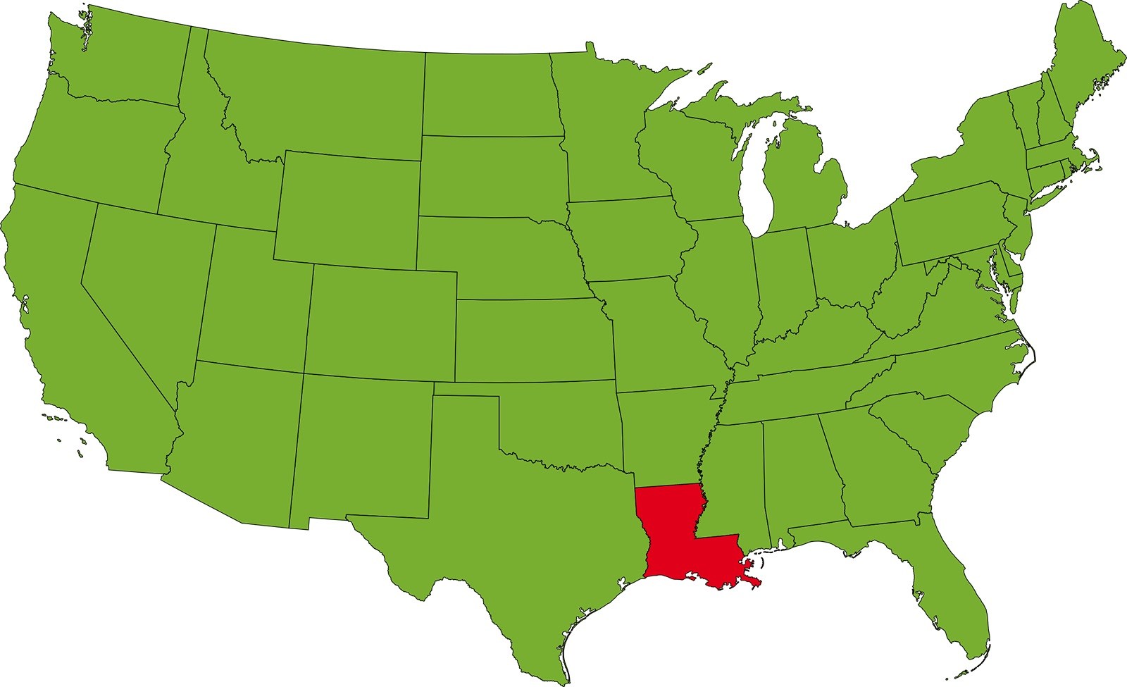 Louisiana service map