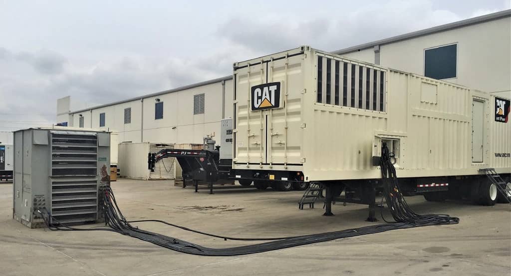 CAT generator undergoing load bank test