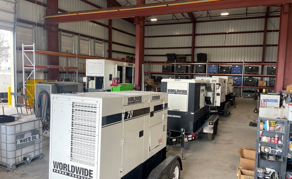 Generators in WPP's rental building at new Houston facility