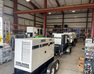Generators in WPP's rental building at new Houston facility