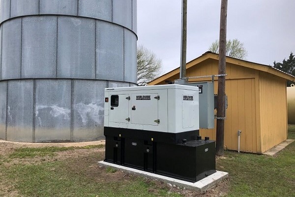 WPP generator set on concrete pad at municipal power generation project